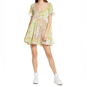 Free People Wildflower Patchwork Minidress